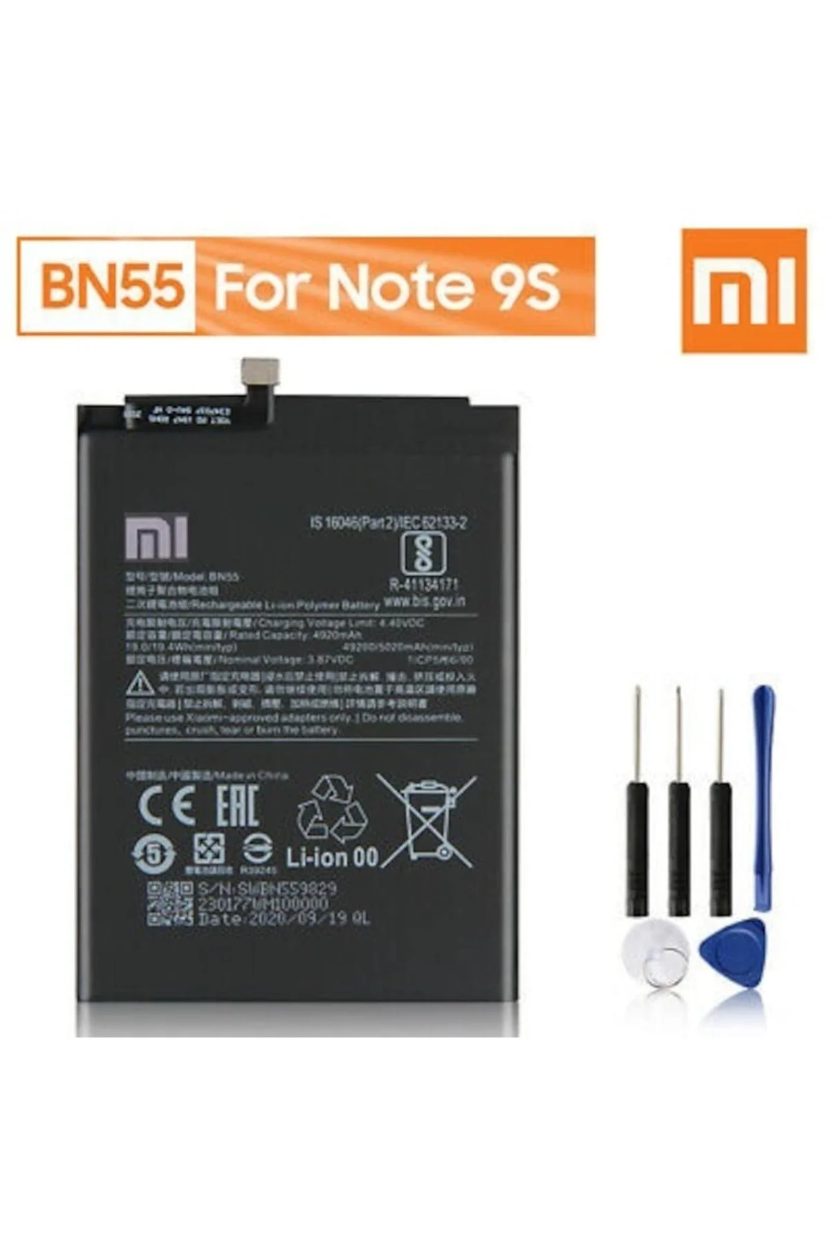 Xiaomi Redmi Note 9S Bn55 Pil Batarya ve Tamir Seti