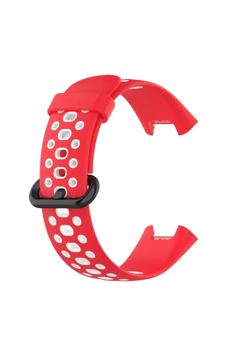 Xiaomi Redmi Watch 2 Spor Delikli Kordon - Kırmızı-Beyaz