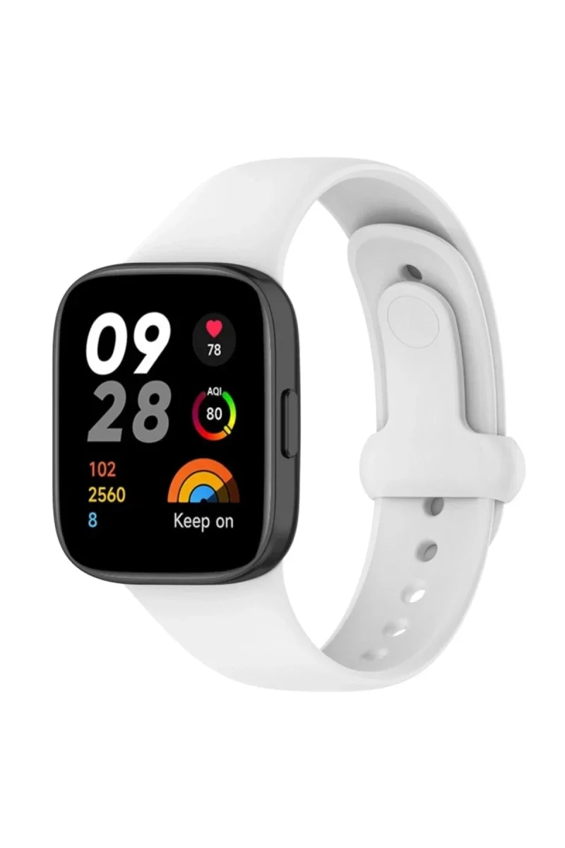 Xiaomi Redmi Watch 3 Origin Silikon Kordon - Beyaz Xiaomi Redmi Watch 3 Origin Silikon Kordon - Beyaz