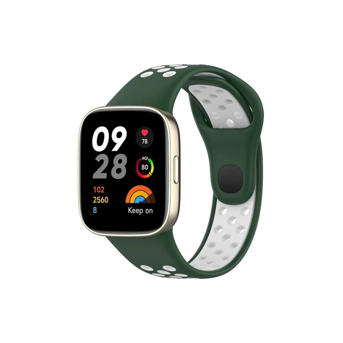 Xiaomi Redmi Watch 3 Spor Delikli Kordon - Haki Yeşil-Beyaz