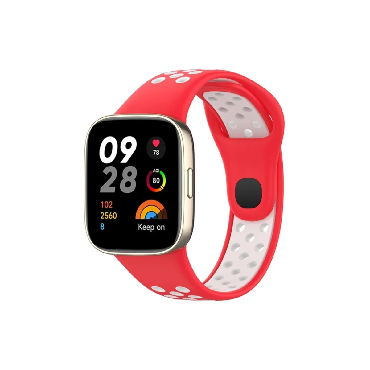 Xiaomi Redmi Watch 3 Spor Delikli Kordon - Kırmızı-Beyaz Xiaomi Redmi Watch 3 Spor Delikli Kordon - Kırmızı-Beyaz