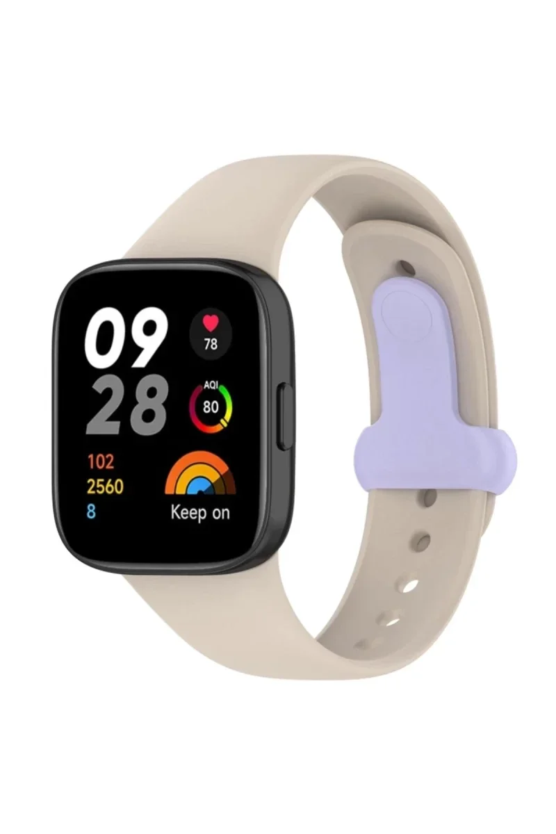 Xiaomi Redmi Watch 3 Origin Silikon Kordon - Bej Xiaomi Redmi Watch 3 Origin Silikon Kordon - Bej