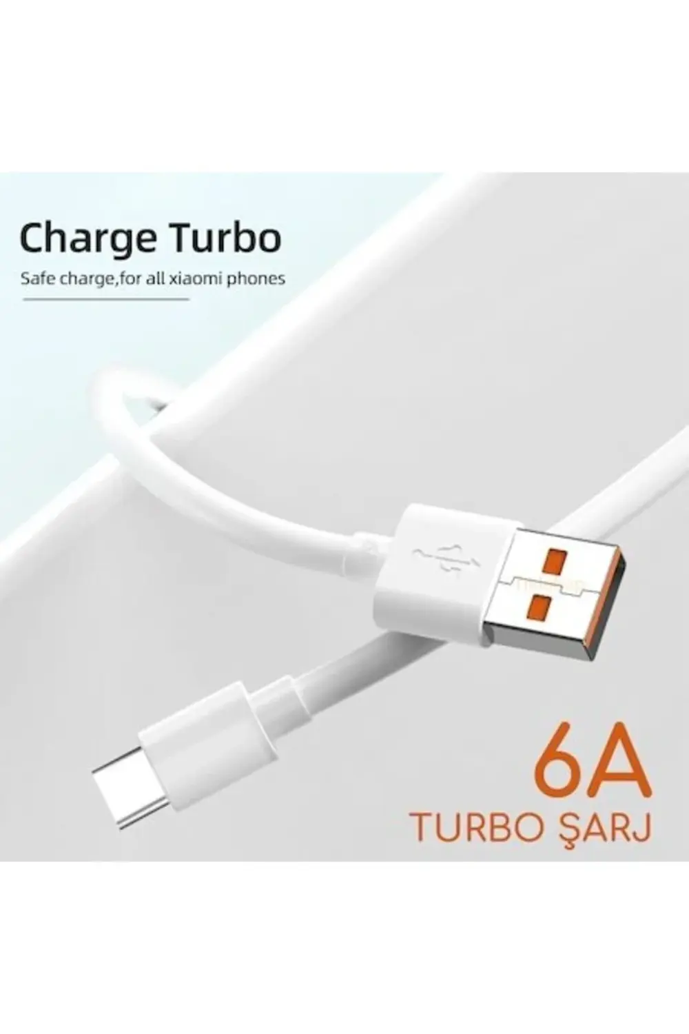Xiaomi Turbo Uyumlu Hızlı Şarj Kablosu 6a Type-c
