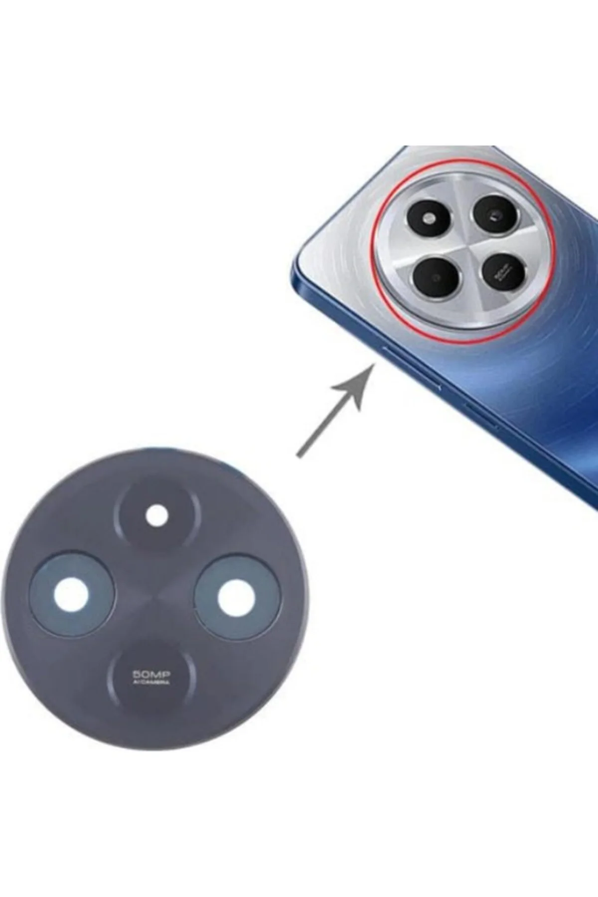 Xiaomi Uyumlu Redmi 14C Kamera Lensi Cam Çerçeveli Full 2411DRN47C, 2409BRN2CG