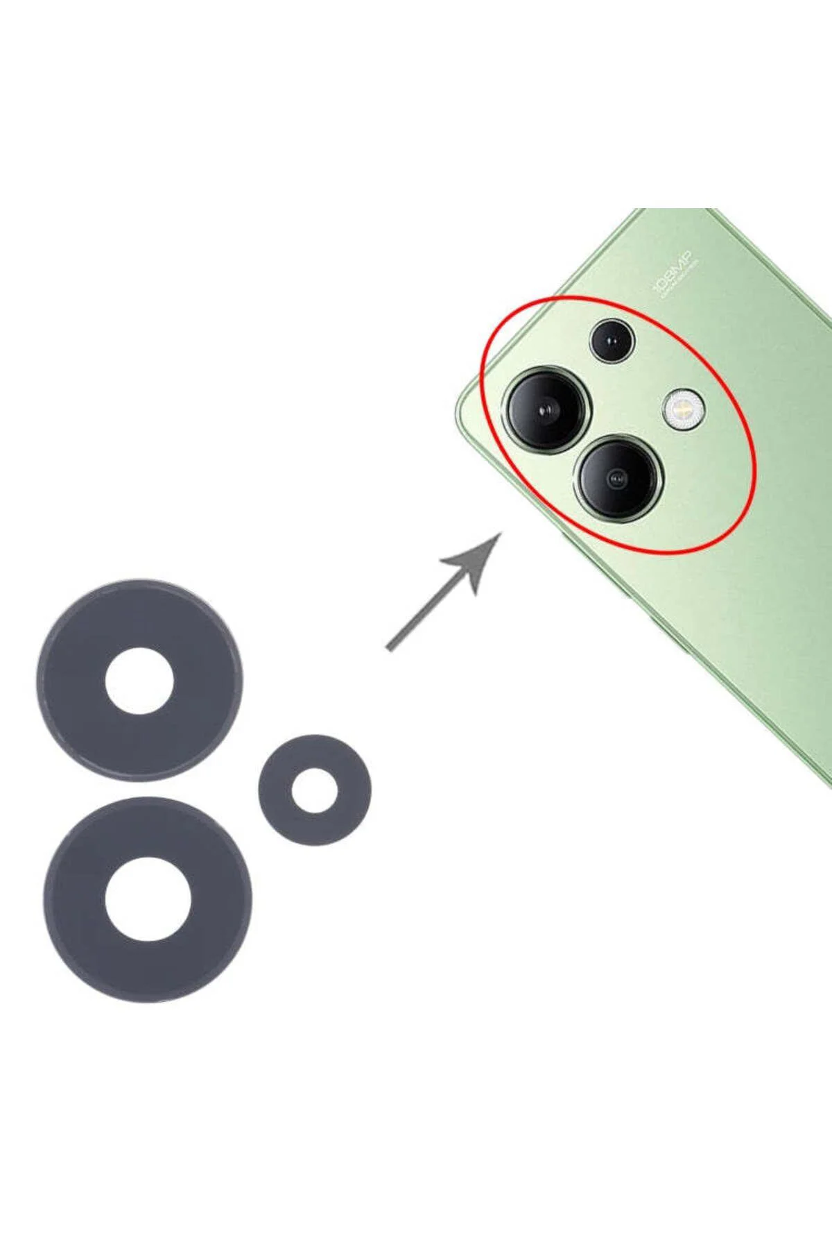 Xiaomi Uyumlu Redmi Note 13 4G Kamera Lensi Cam 23129RAA4G, 23124