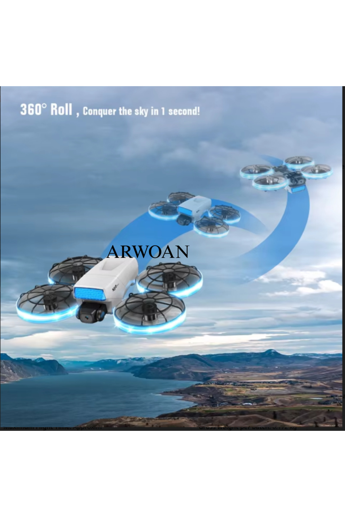 XJ2 Drone Kamera LED Aydınlatma, Uzaktan Kumandalı Profesyonel dr