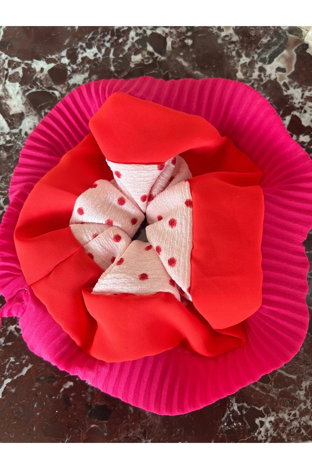 XL Çift Love Taraflı Scrunchie Lastik Toka