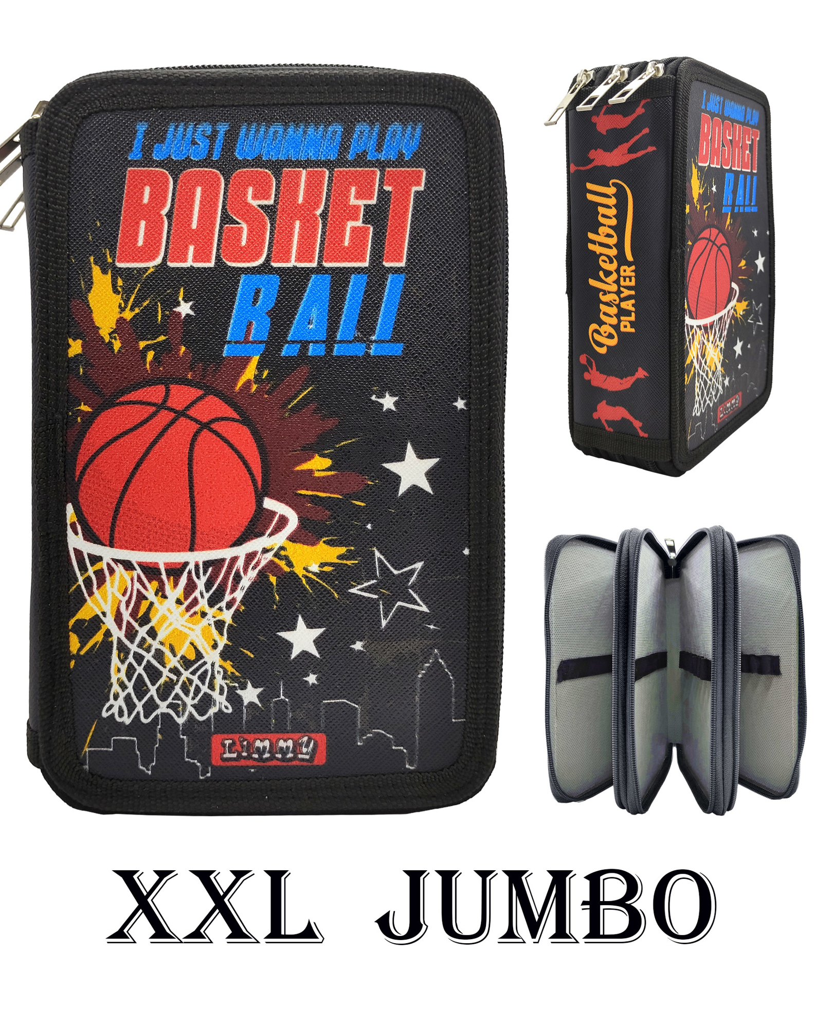 Limmy Xl Jumbo Model Basketbol Kalem Kutusu Organizer Kalemkutu 3 Bölme