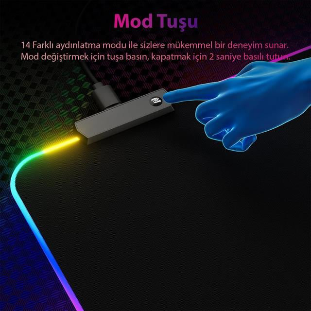 XL RGB Gaming Mouse Pad 14 Modlu (4741)