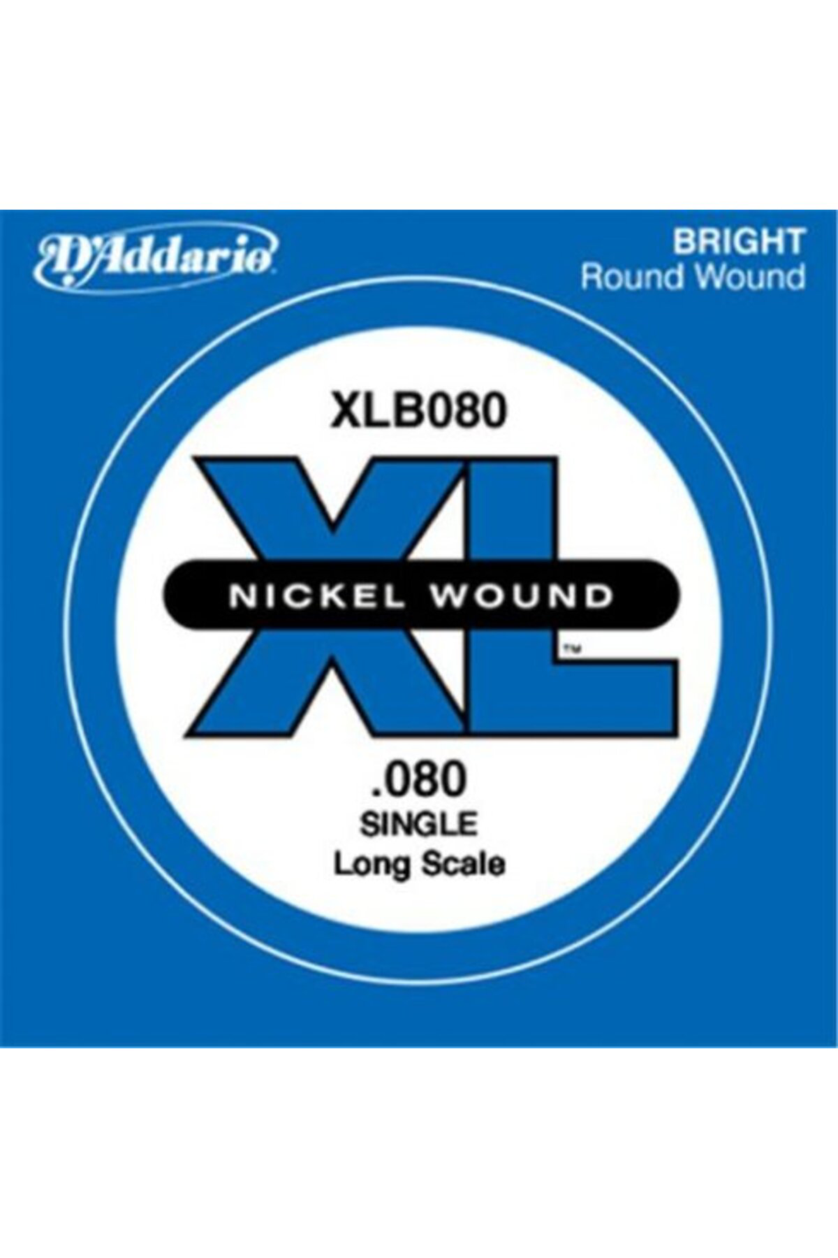 Daddario Xlb080 Bas Gitar Tek Tel, (La), Xl Nickel Wound, 0.080 Ga Bas Tel