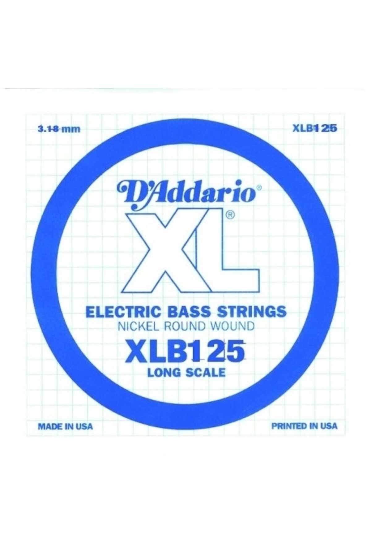 Daddario Xlb125 Bas Gitar Tek Tel, (Si), Xl Nickel Wound, 0.125 Ga Bas Tel