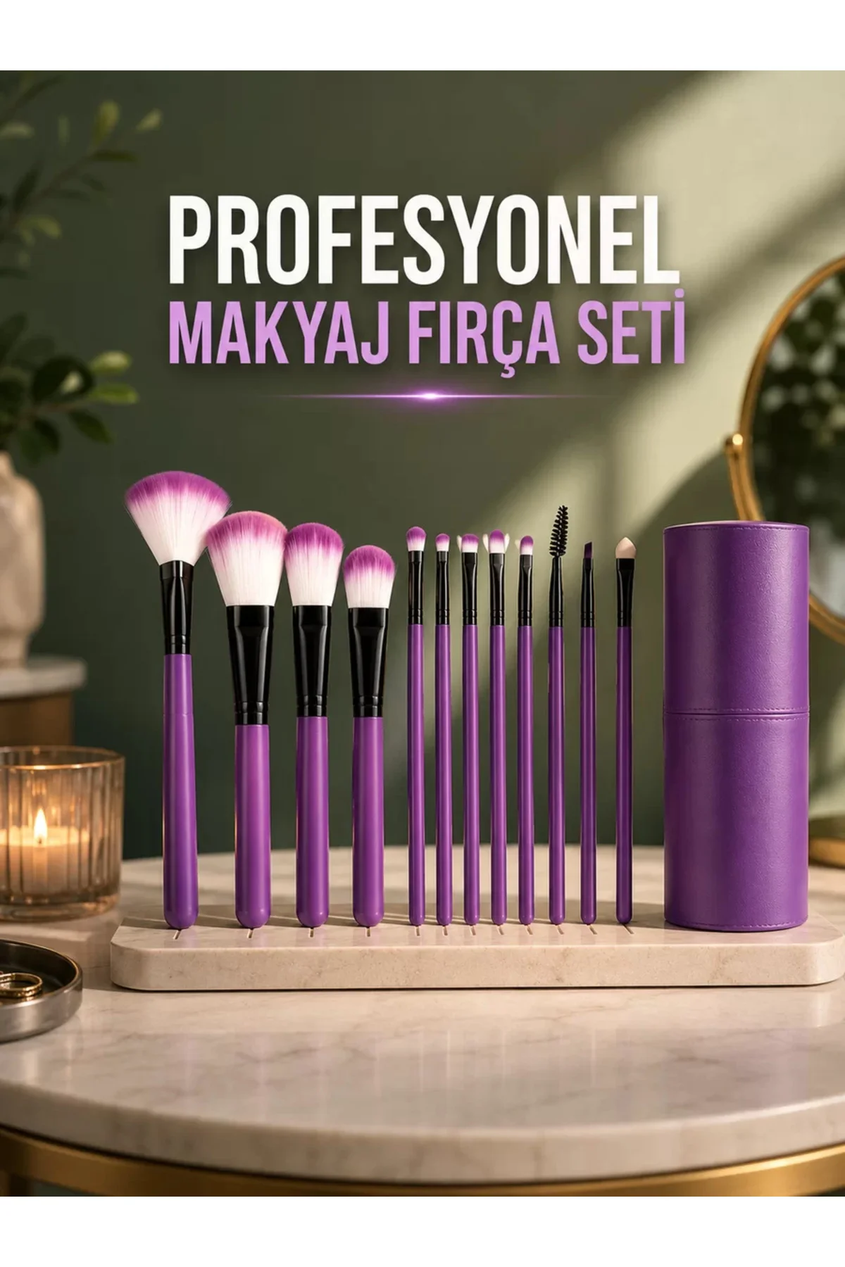 xmlbytr 12 PARÇA PROFESYONEL MAKYAJ FIRÇA SETİ tr