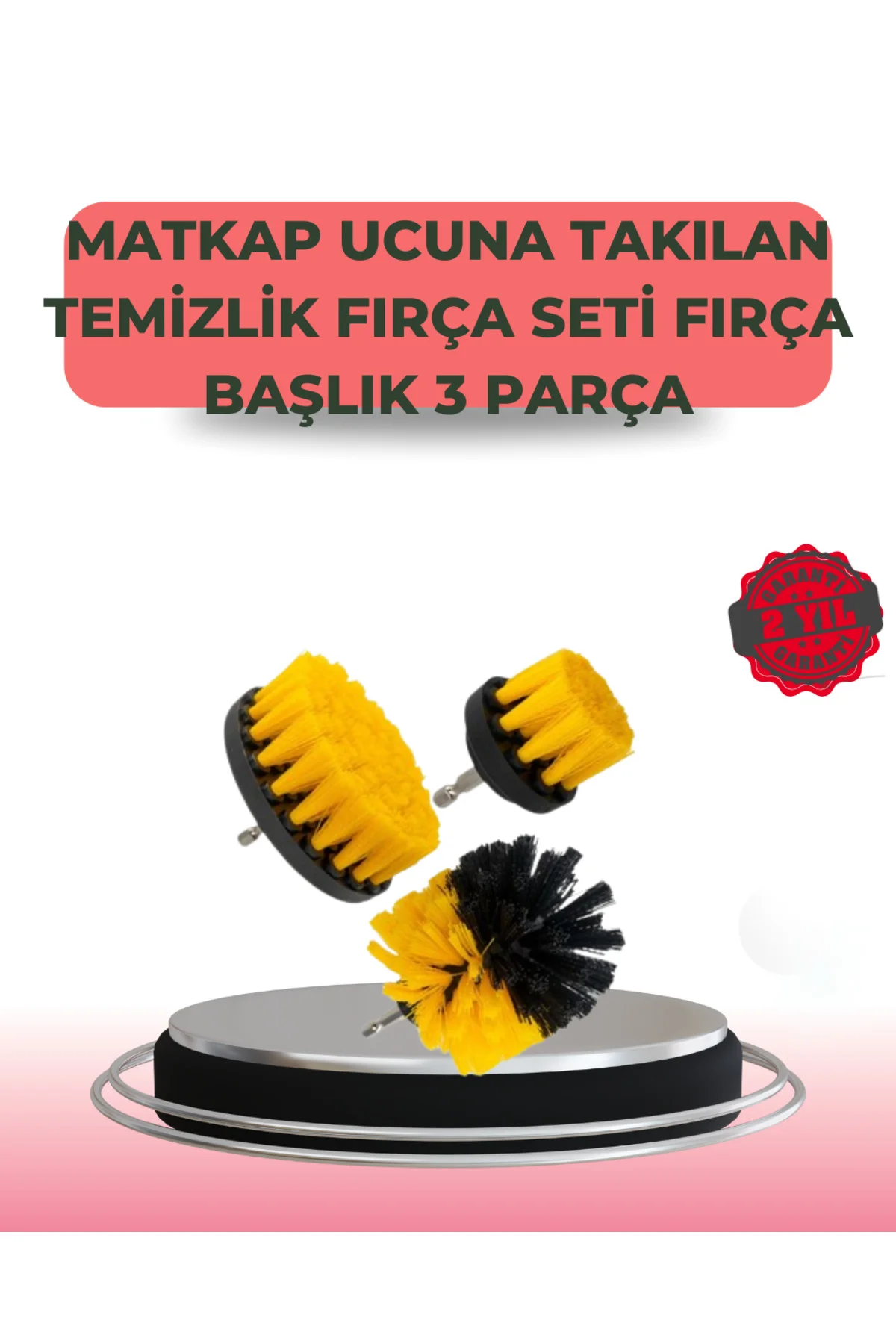 xmlbytr 3 Parça Matkap Ucu Temizlik Fırçası Dayanıklı Naylon Kıll