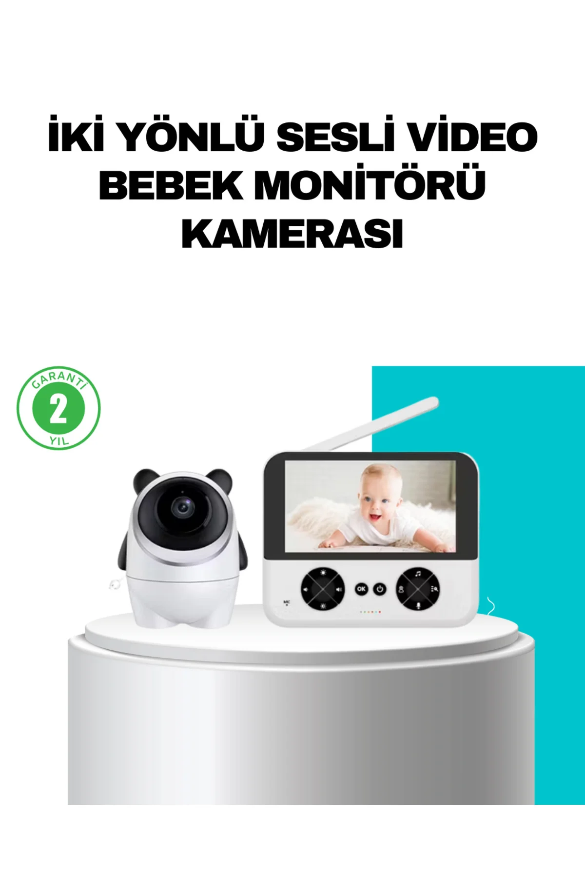 xmlbytr 720P Bebek Kamerası Uzaktan Kontrollü Gece Görüşlü Monitö