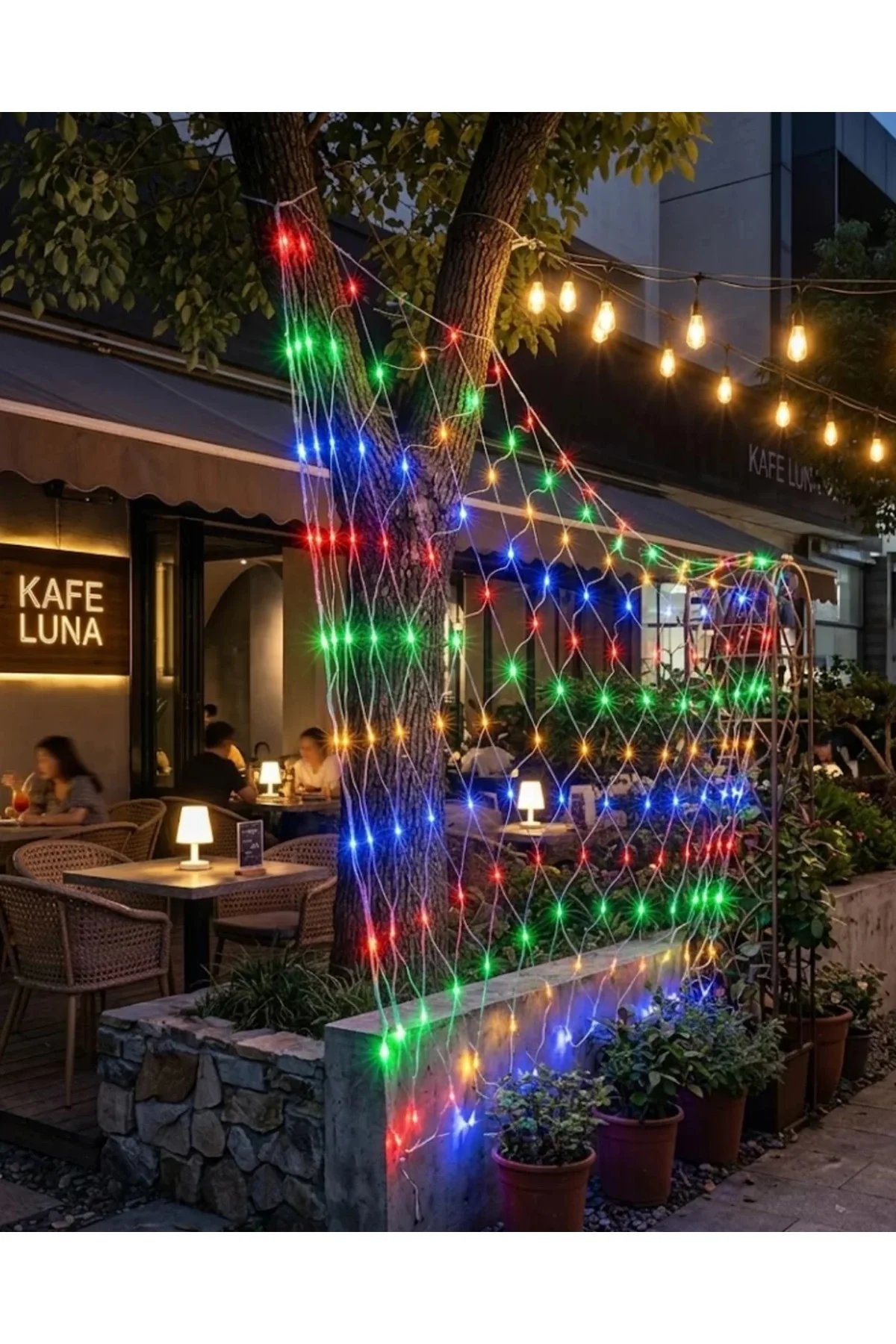 xmlbytr Ağ Şeklinde LED File Işık Dekoratif Ortam Aydınlatma Bahçe Balkon Süsü tr