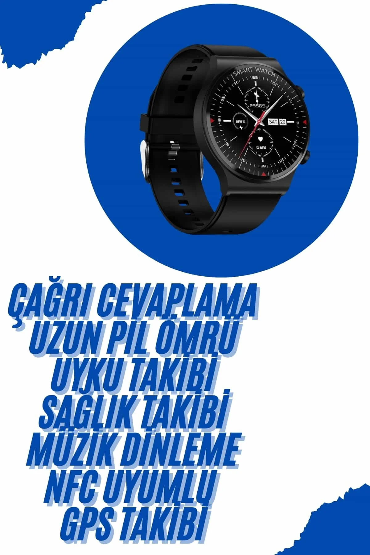 xmlbytr Akıllı Saat Yeni Nesil Üç Kordonlu Nabız Ölçer Çağrı Cevaplama tr