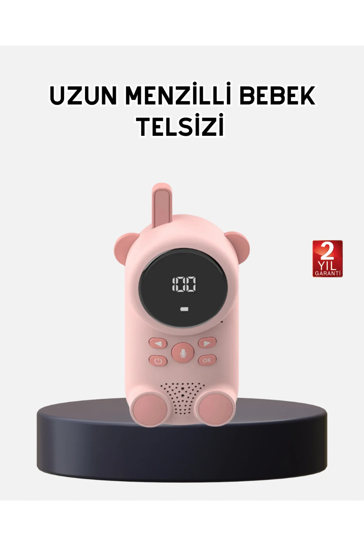 xmlbytr Bebek Telsizi LCD Ekran VOX İki Yönlü İletişim USB Şarj H