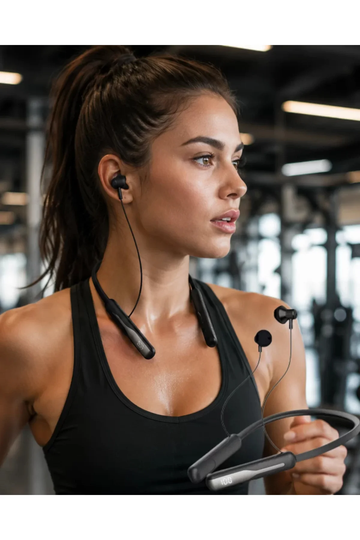 xmlbytr Extra Bass Kablosuz Kulaklık Uzun Bataryalı Neckband Tasa