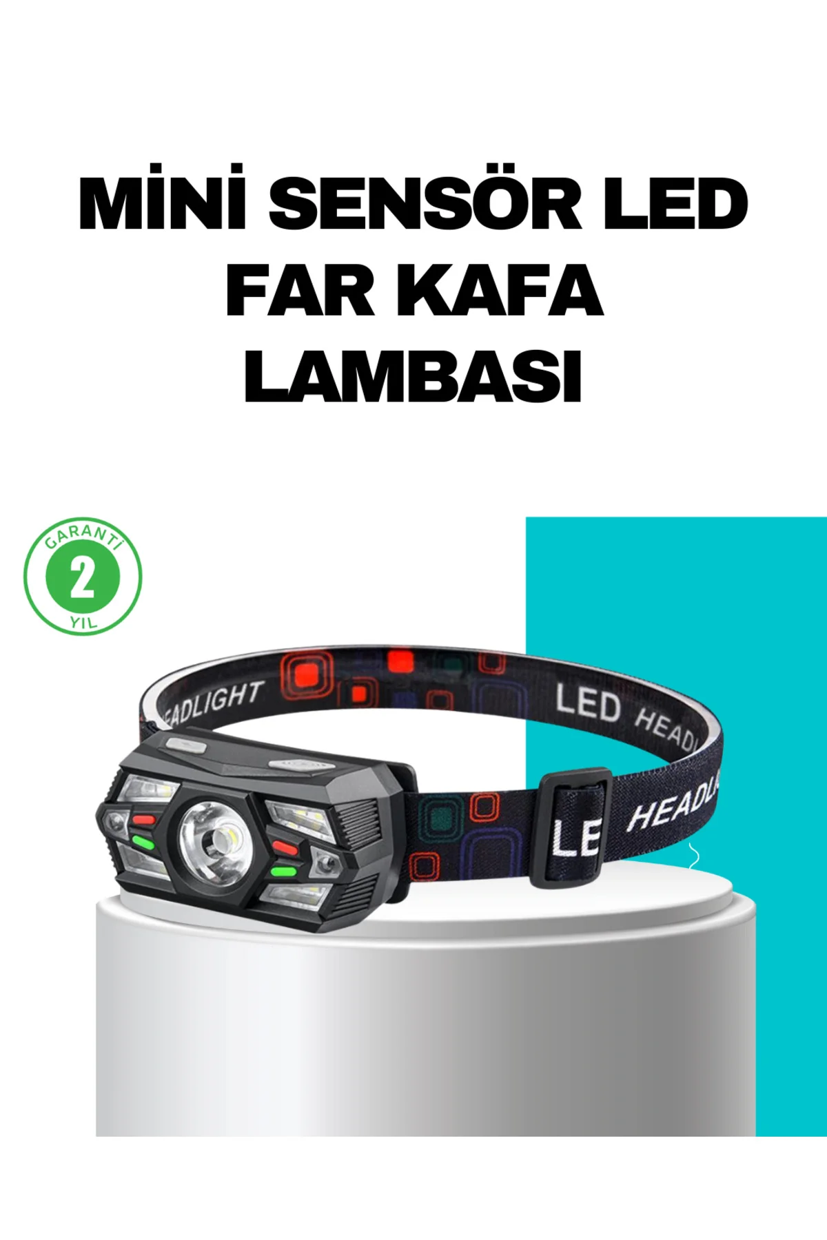 xmlbytr Hareket Sensörlü Şarjlı LED Far Suya Dayanıklı Çok Modlu 