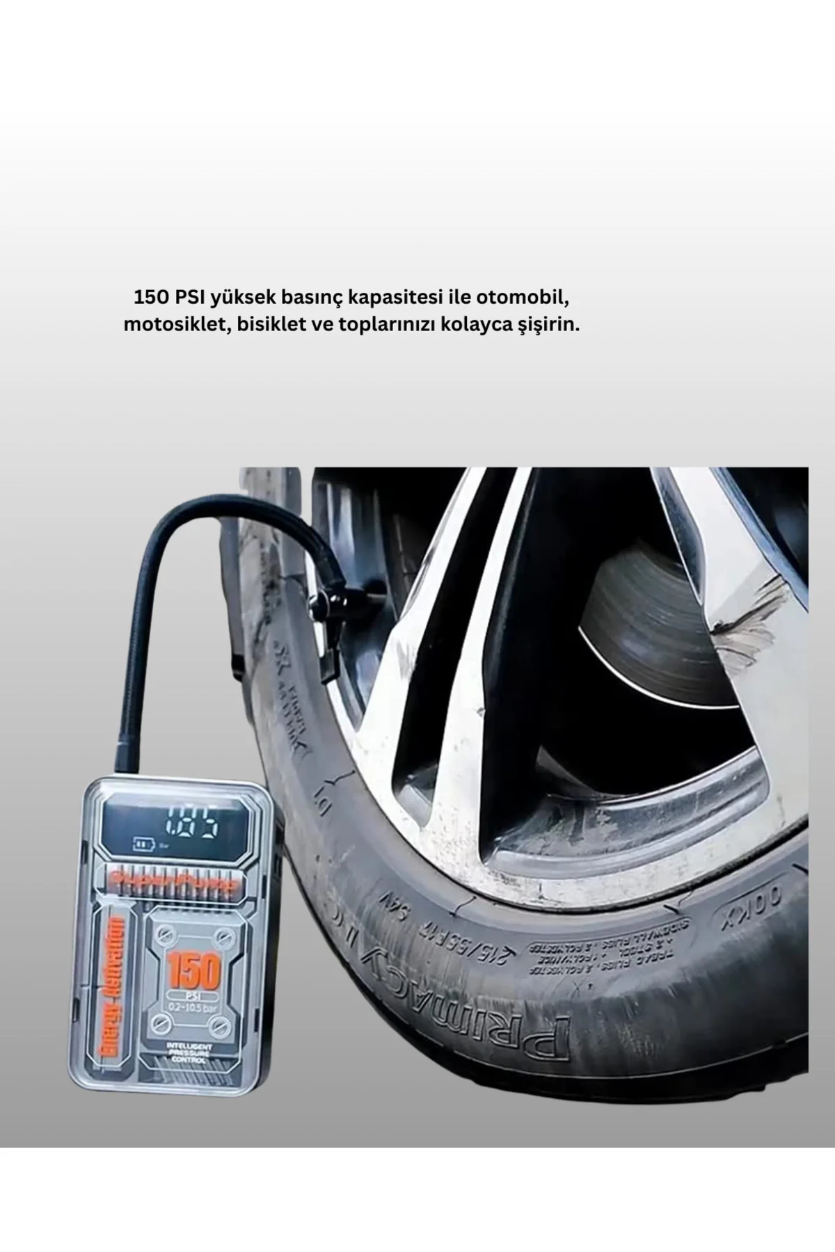 xmlbytr Hızlı Şişirme Güçlü Motorlu 150 PSI Araba Lastik Pompası tr