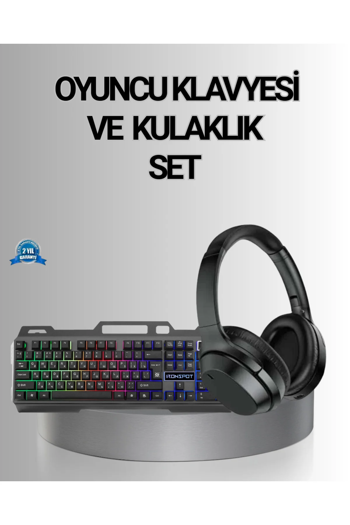 xmlbytr Işıklı Oyuncu Klavye Mouse ve Bluetooth Kulaklık Seti Tür