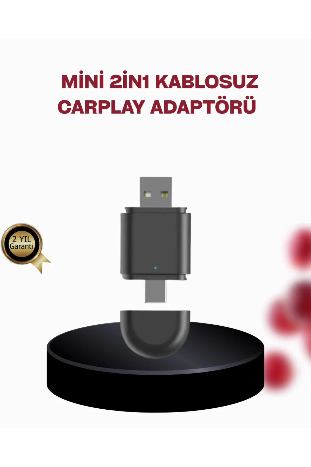 xmlbytr Kablosuz CarPlay Adaptörü – Bluetooth 5.4 ve Wi-Fi 6 Tekn
