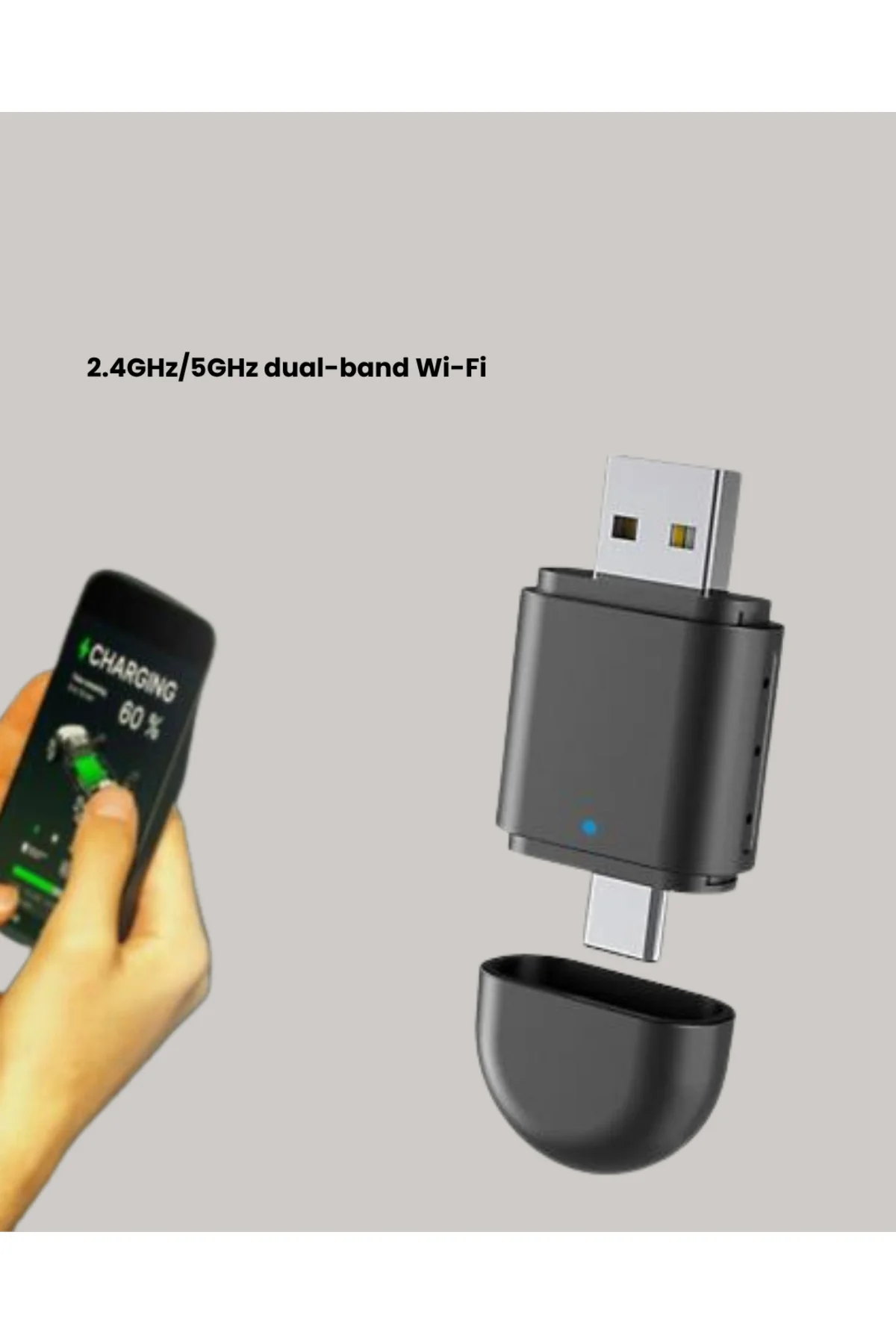 xmlbytr Kablosuz CarPlay Adaptörü – USB-A & Type-C Uyumlu Hızlı B