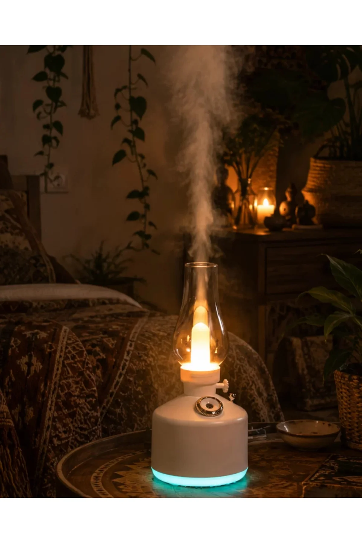 xmlbytr LED Işıklı Vintage Hava Nemlendirici Aromaterapi Difüzörü USB Şarjlı tr