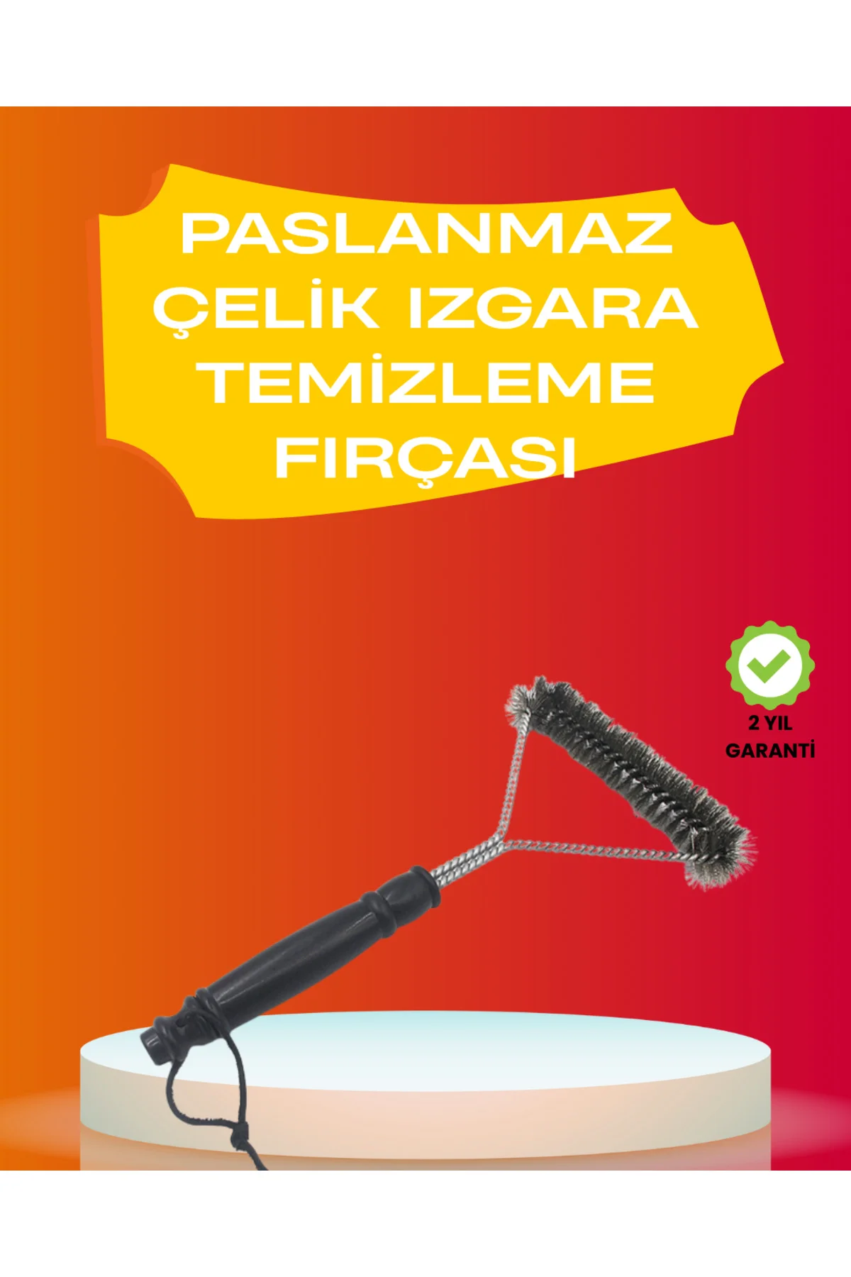 xmlbytr Mangal Izgara Temizleme Fırçası Pas Tutmaz Çelik Telli tr