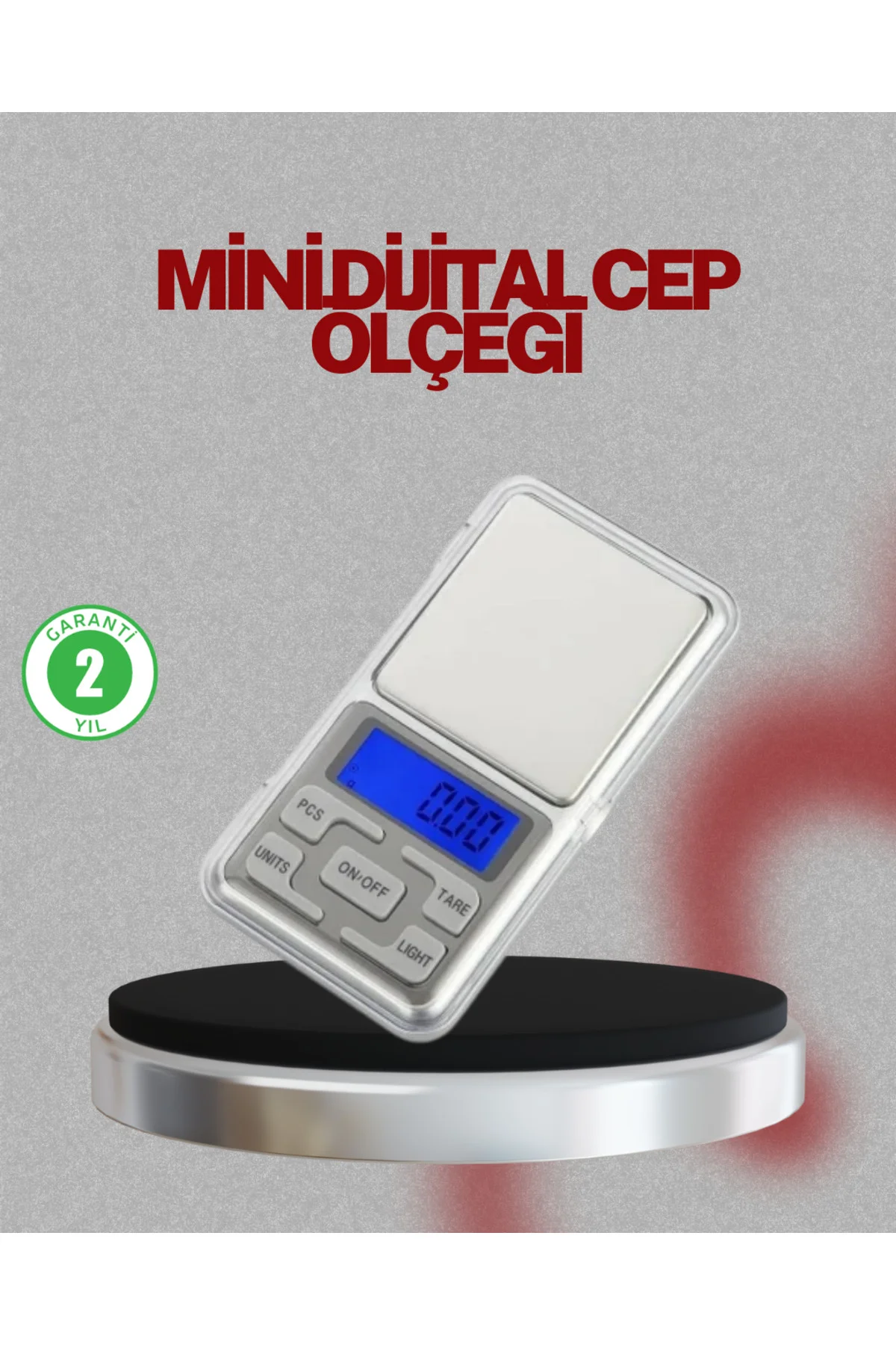 xmlbytr Mavi Işıklı LCD Ekranlı Hassas Tartı Terazisi tr