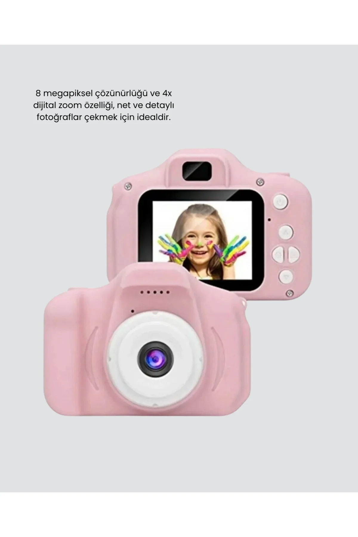 xmlbytr Pembe Mini 1080p HD Çocuk Kamera – 8MP Video KaydıTF Kart Destekli tr