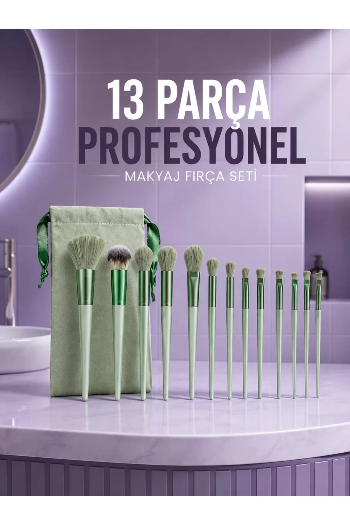 xmlbytr Profesyonel Makyaj Fırça Seti Yumuşak Kıllı Taşınabilir Çantalı tr