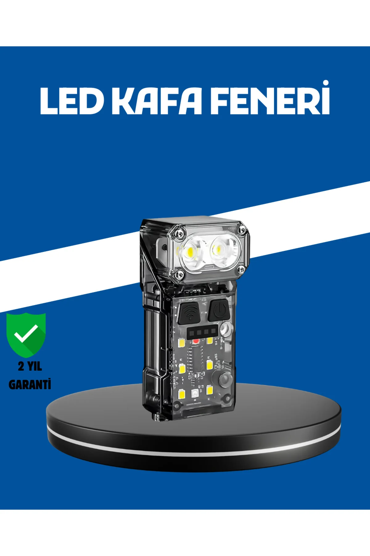xmlbytr Şarjlı LED Kafa Lambası Manyetik Klipsli El Sensörlü Çok 