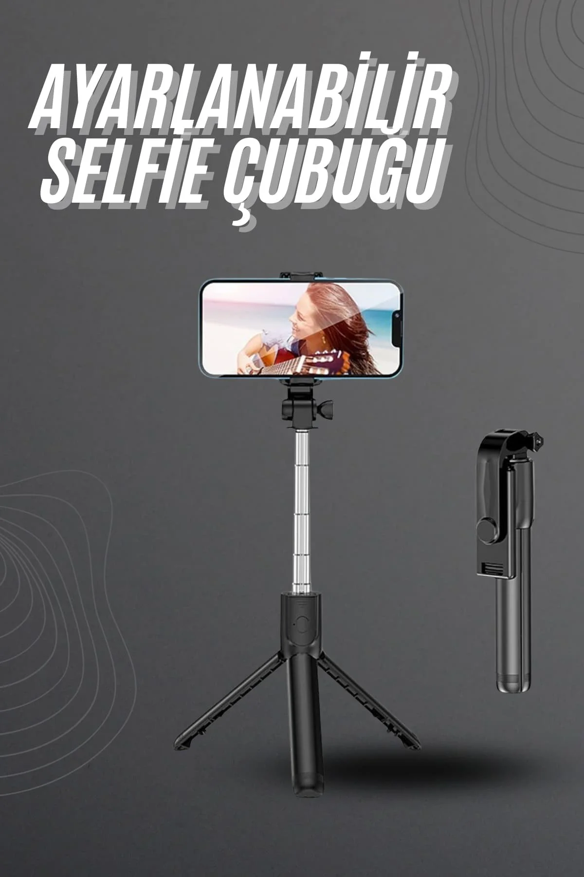xmlbytr Selfie Çubuğu Tripod Bluetooth Kumandalı Selfie Çubuğu Te