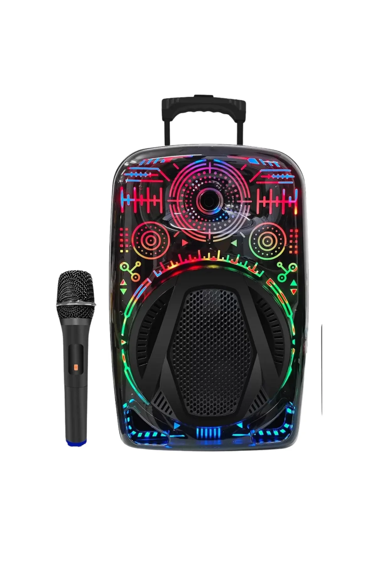xmlbytr Taşınabilir Bluetooth Speaker Mikrofonlu RGB Işıklı Karaoke Ses Sistemi tr