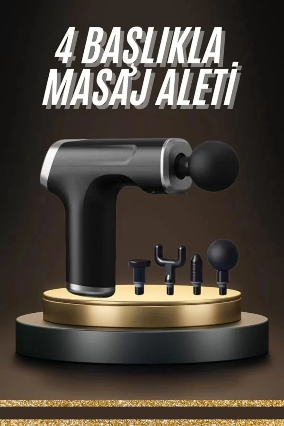 xmlbytr Taşınabilir Şarjlı Masaj Tabancası 4 Başlıklı Kas Rahatla
