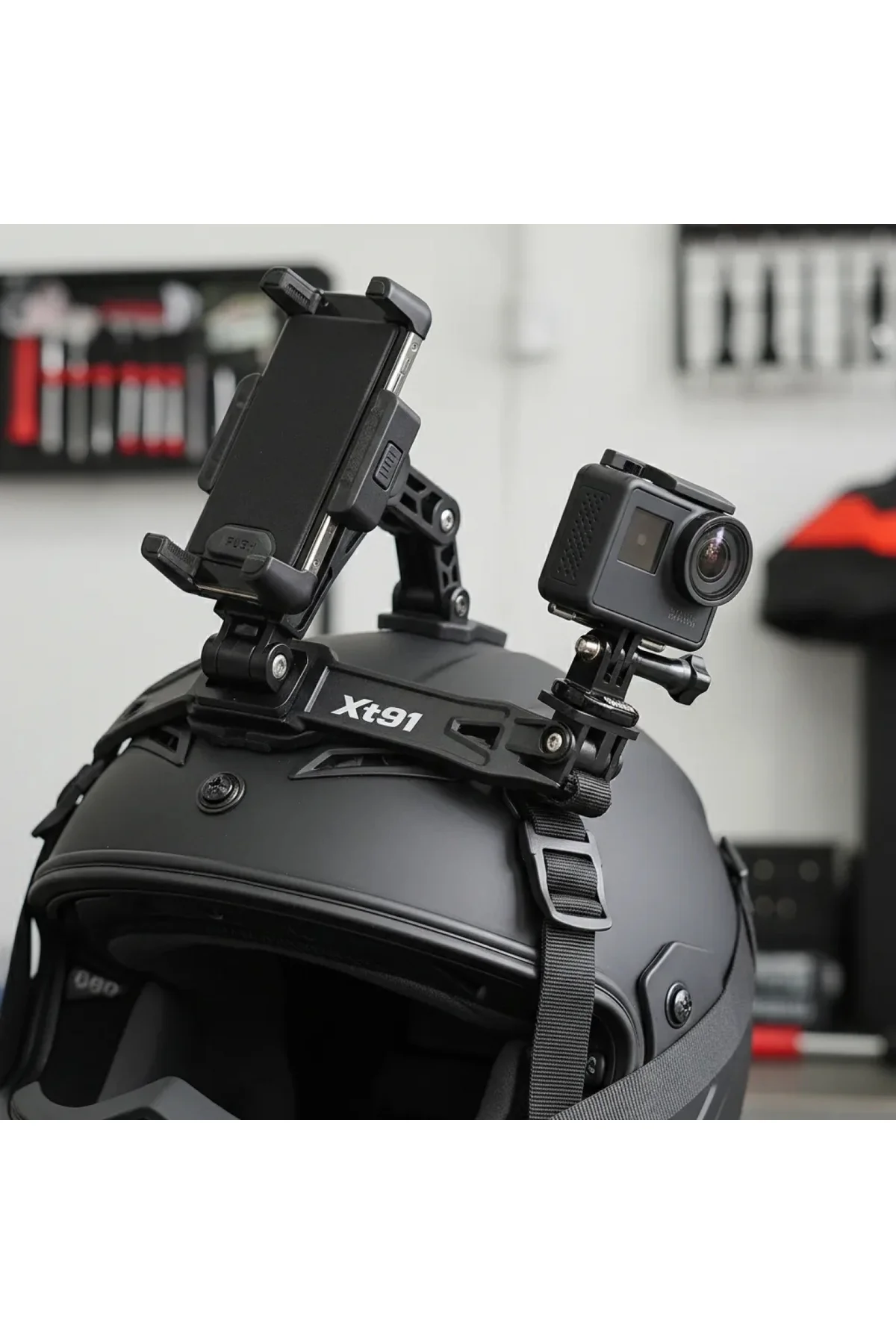 XT91 KASK TELEFON VE AKSİYON KAMERA TUTUCU XT91 KASK TELEFON VE AKSİYON KAMERA TUTUCU - Görsel 4