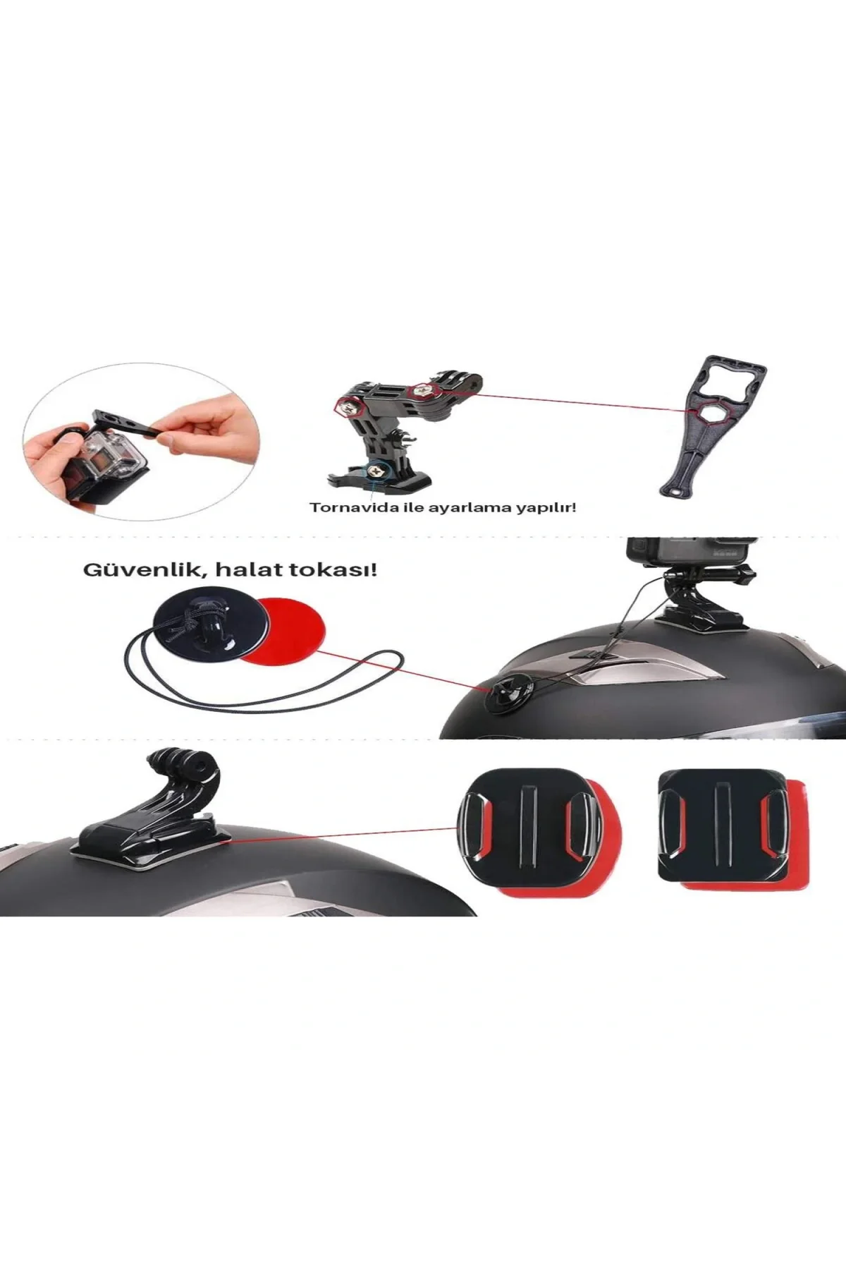 XT91 KASK TELEFON VE AKSİYON KAMERA TUTUCU XT91 KASK TELEFON VE AKSİYON KAMERA TUTUCU - Görsel 6