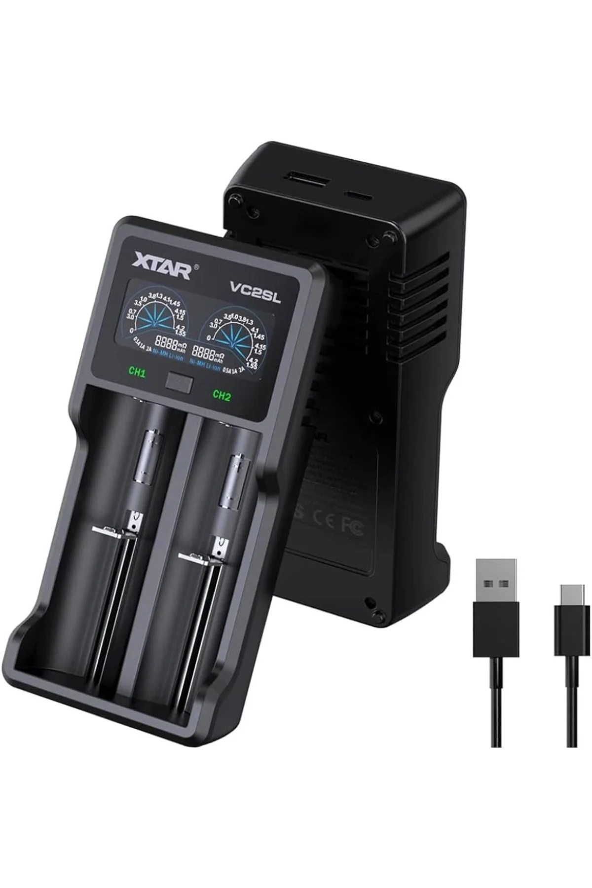Xtar Vc2Sl İkili Li-Ion / Nı-Cd / Nı-Mh Pil Şarj Cihazı Xtar Vc2Sl İkili Li-Ion / Nı-Cd / Nı-Mh Pil Şarj Cihazı
