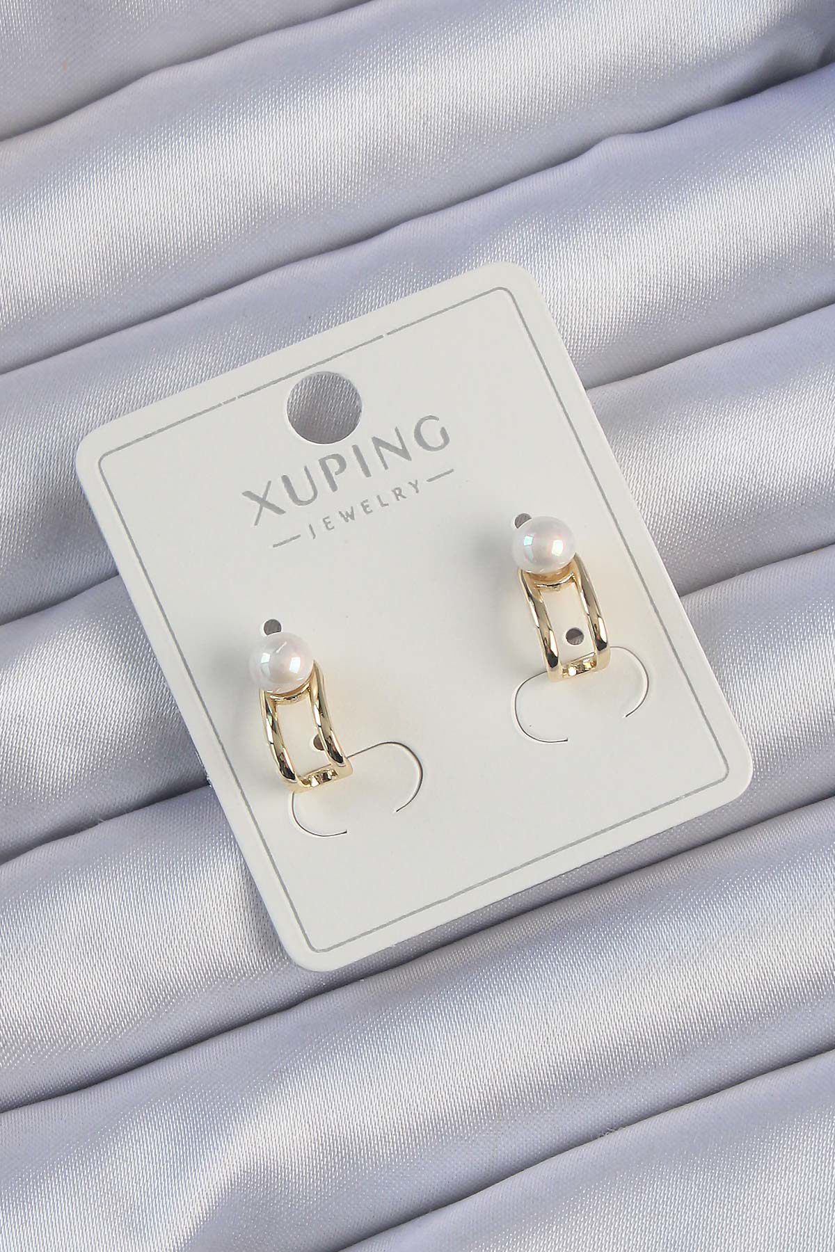 Xuping Gold Renk İnci Taşlı Halka Küpe SL8652