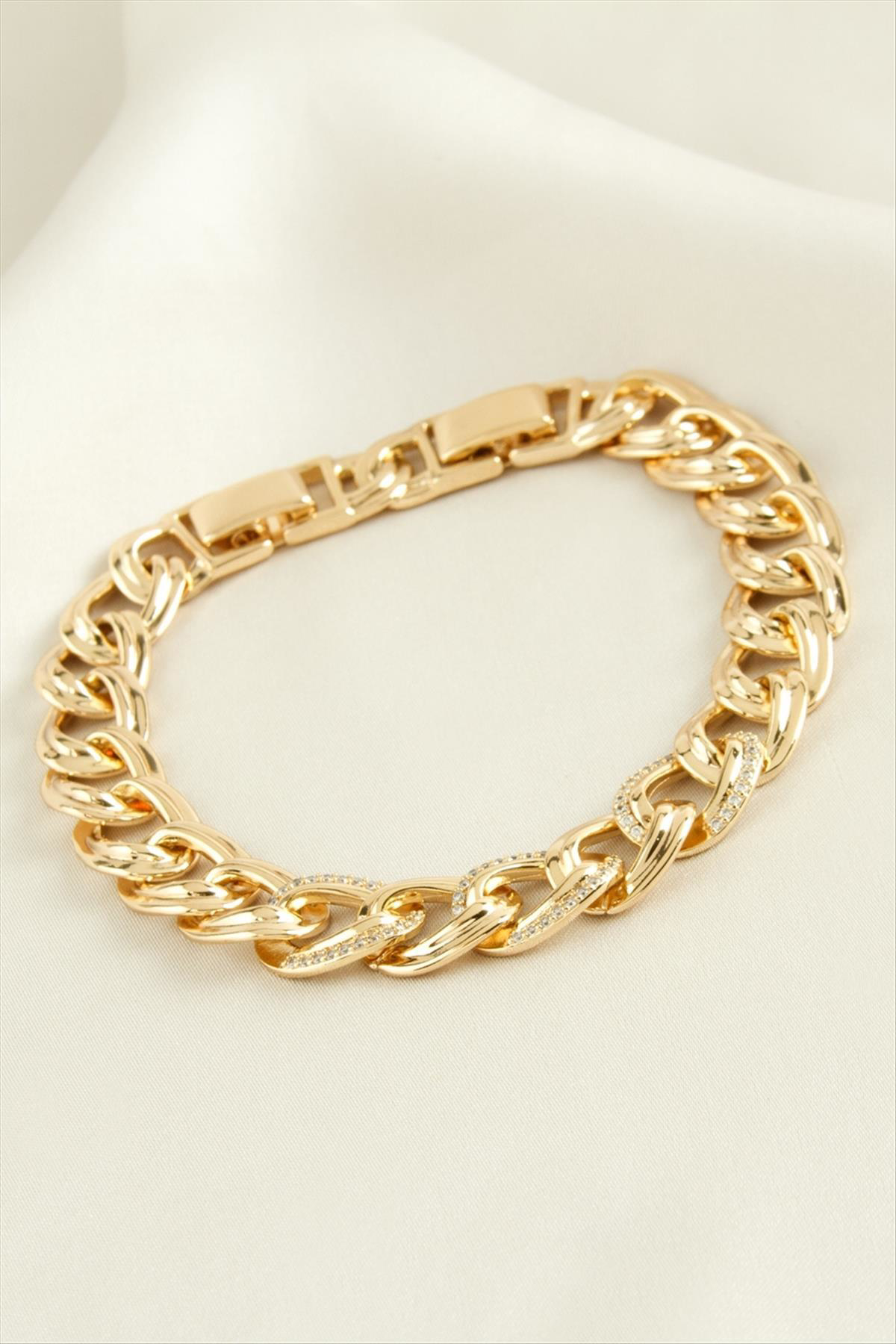 Xuping Oval Zirkon Taşlı Lüks Çelik Bileklik