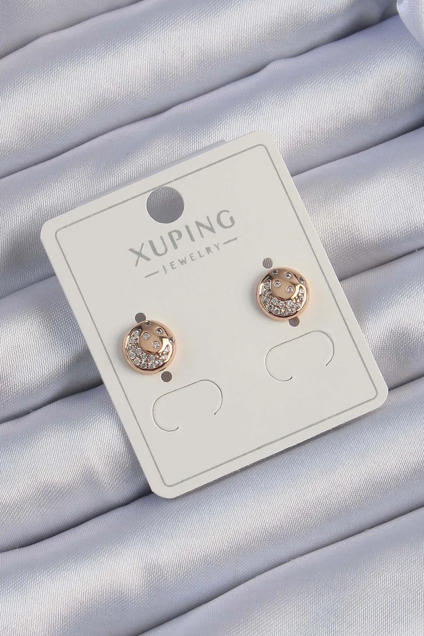 Xuping Rose Renk Zirkon Taşlı Yansımalı Oval Küpe Tj-bkp9414 Diğer