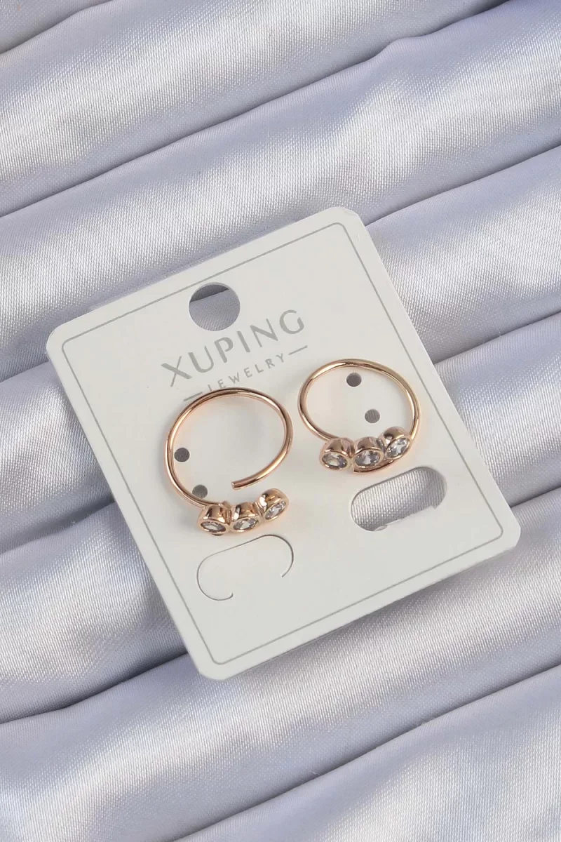 Xuping Rose Renk Zirkon Taşlı Su Yolu Küpe - Lisinya