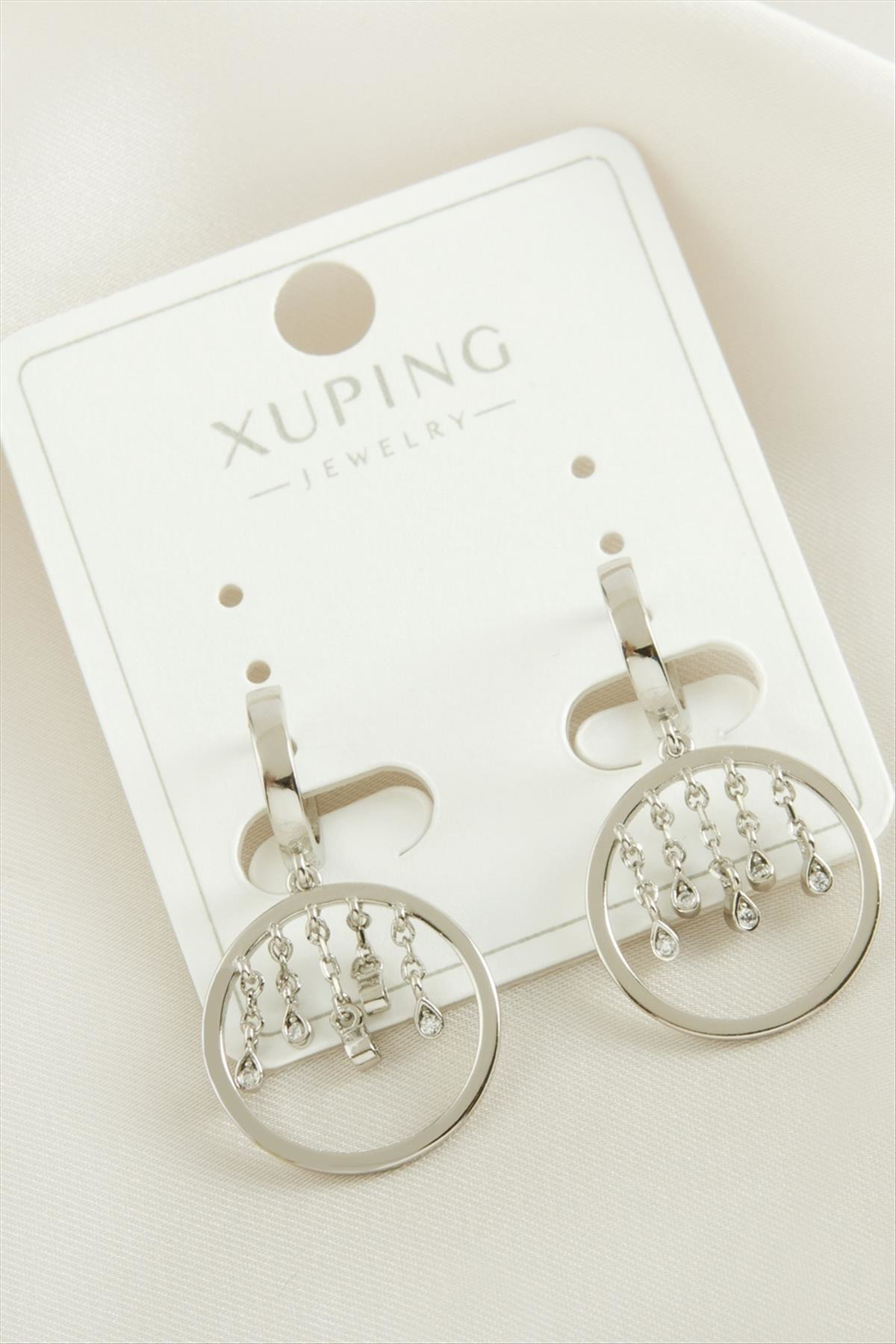 Xuping Zirkon Taşlı Lüks Çelik Küpe