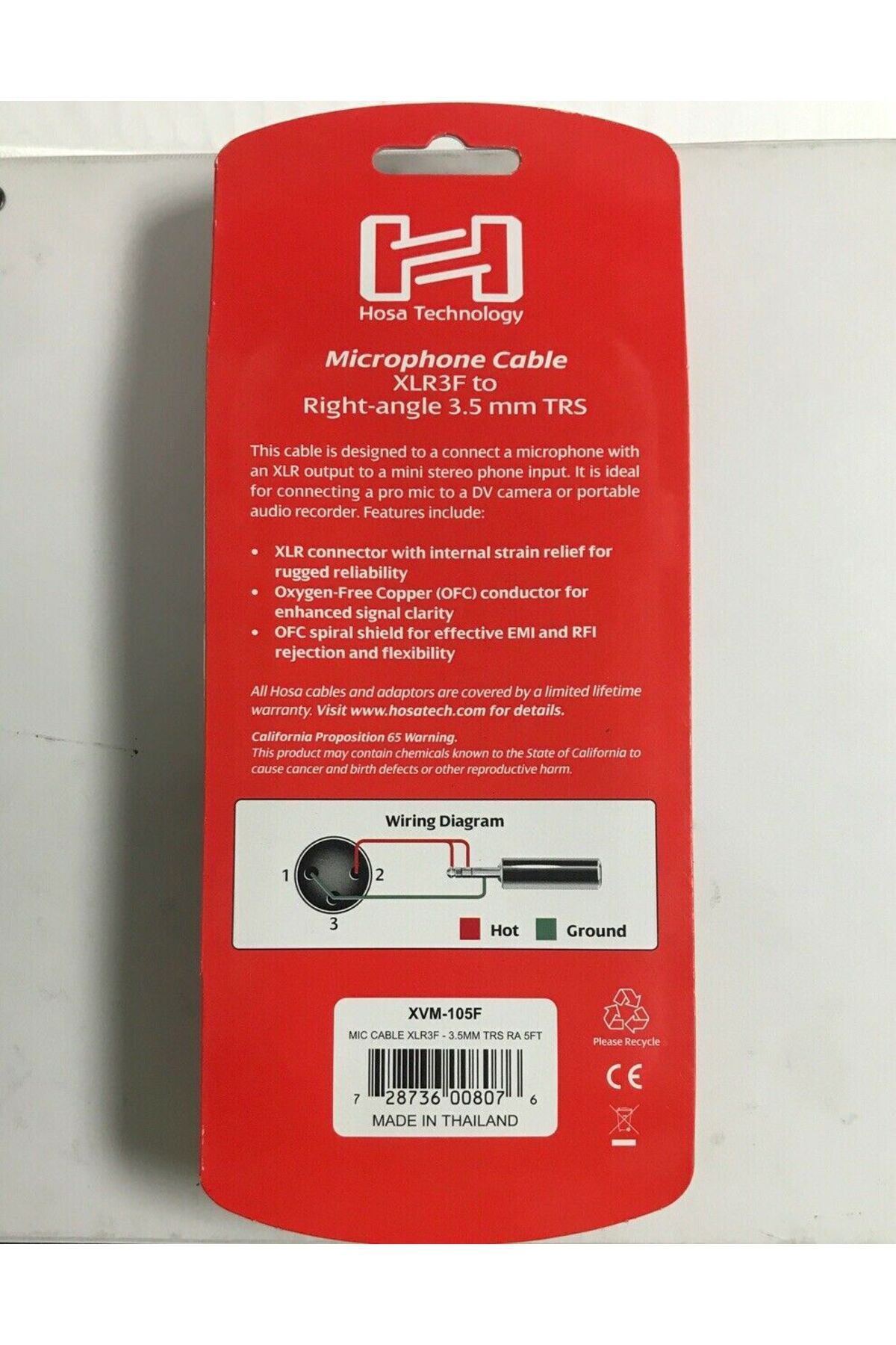 XVM-105F XLR (F) 3.5 mm TRS (M) Stereo Mikrofon kablosu 1.5 Mt