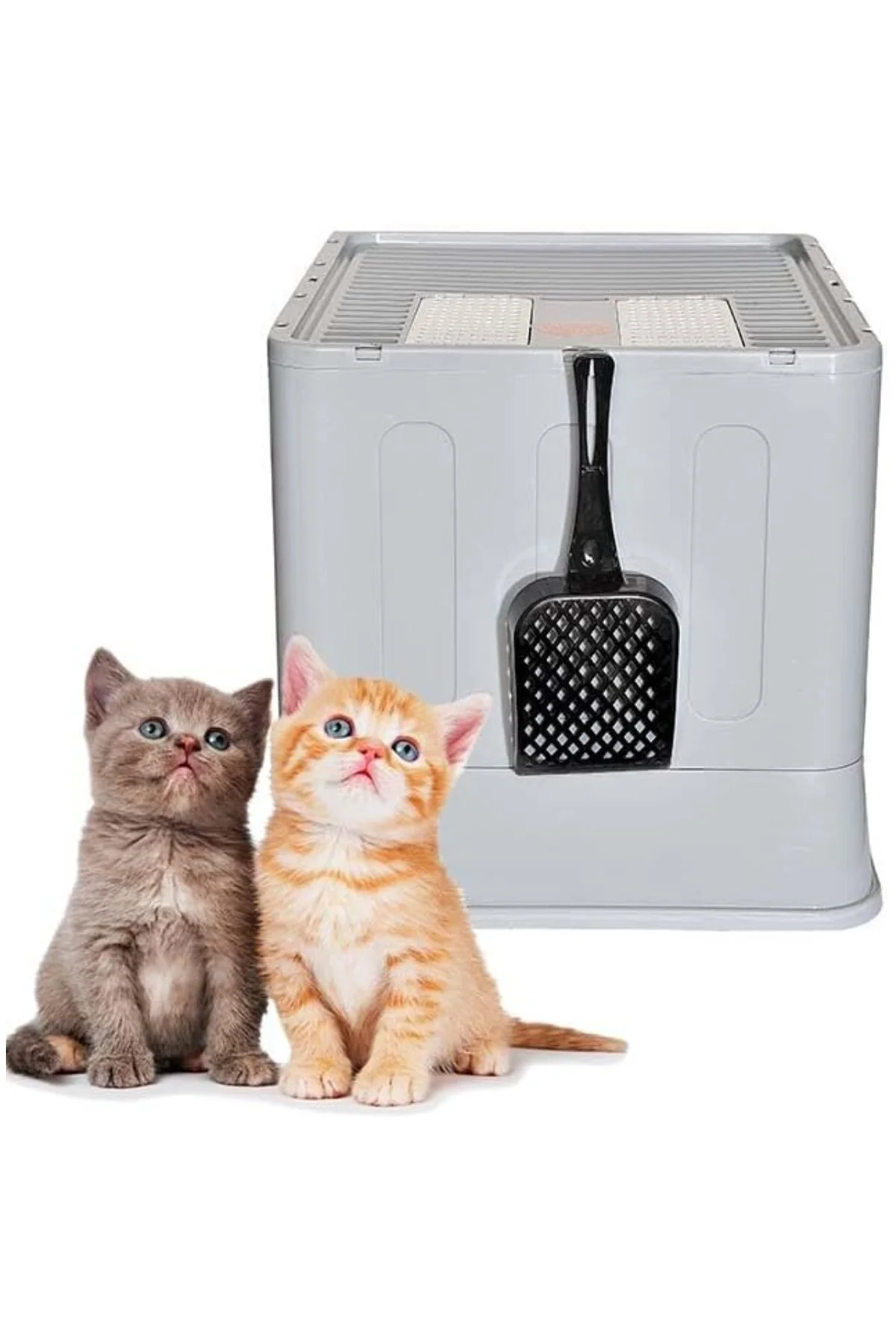 XXL Çift Filtreli Çekmeceli Katlanabilir Kedi Tuvaleti