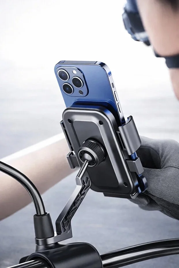 Xy-089 Motosiklet &amp; Bisiklet Ayna Baglantılı Telefon Tutucu