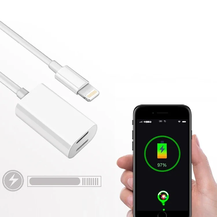 Y Cable iPhone 14-13-12-11 Lightning Kulaklık + USB Şarj Adaptörü - Hızlı ve Kesintisiz Ses
