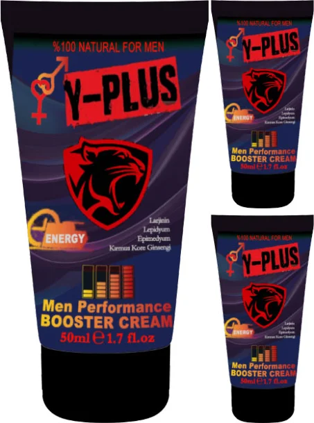 Y-Plus Cream Erkek Kremi - 3'lü Paket (50ML Adet) Katılaştırıcı ve Hareketlendirici Etki