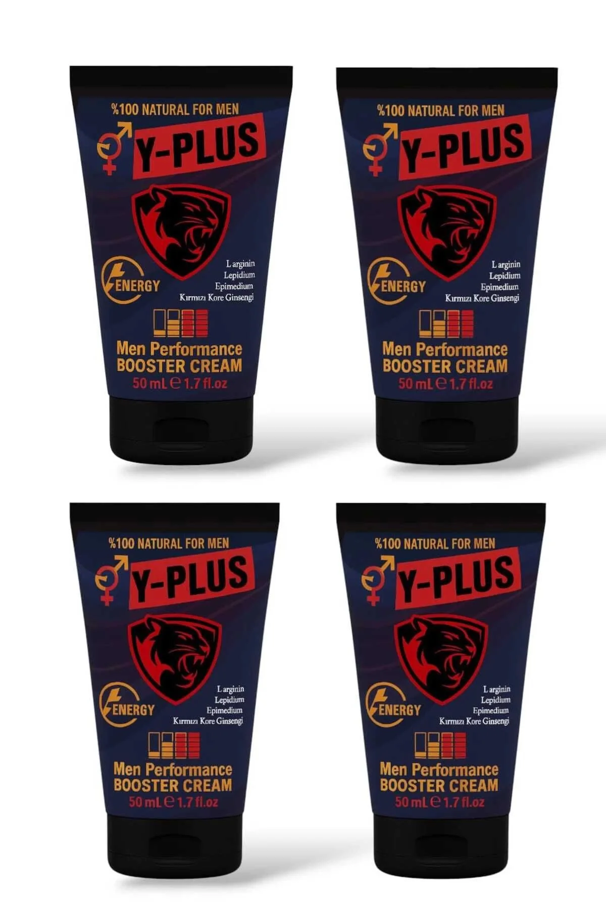 Y-Plus ile Uyumlu Kırmızı Kore Ginsengli Erkek Booster Kremi 50 ml x 4 Adet
